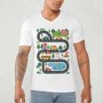 On Back Tired Dads Club Car Race Track On Dad Daddy Men's V-Neck T-Shirt