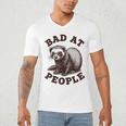Bad At People Ferret Introvert Saying Slogan Tee Men's V-Neck T-Shirt