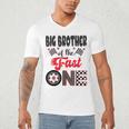 Big Brother Of The Fast One Car Racing Dad 1St Birthday Boy Men's V-Neck T-Shirt Big Brother Of The Fast One Car Racing Dad 1St Birthday Boy Men's V-Neck T-Shirt