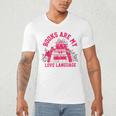 Books Are My Love Language Valentine Book Lover Men's V-Neck T-Shirt Books Are My Love Language Valentine Book Lover Men's V-Neck T-Shirt