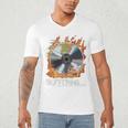 Buffering Glitched CD On Fire 2000s Nostalgia Men's V-Neck T-Shirt Buffering Glitched CD On Fire 2000s Nostalgia Men's V-Neck T-Shirt
