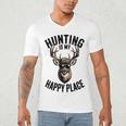 Camo Deer Hunting Is My Happy Place Dad Hunter Men's V-Neck T-Shirt