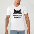 Cat For Cat Lover Mom Dad Cat Judging You Silently Men's V-Neck T-Shirt