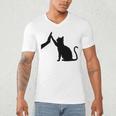 Cat Lover Cat Mom Cat Dad Men Women & Kids Cute Cat Men's V-Neck T-Shirt