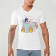Cat Reading a Romance BookI Like My Books Extra Spicy Men's V-Neck T-Shirt