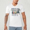 Catch Ya Later Vintage Fishing Lures Outdoor Dad Son Men's V-Neck T-Shirt