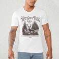 Christian Jesus Bible Verse Deer Elk Buck Hunting Dad Hunter Men's V-Neck T-Shirt
