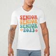 Class Of 2023 Senior 2023 Graduation Retro Seniors Men's V-Neck T-Shirt
