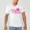 Class Of 2024 Pink For Girls And Women Graduation Men's V-Neck T-Shirt