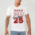 Class Of 2025 Senior 2025 Graduation Red Raglan Baseball Tee Men's V-Neck T-Shirt