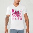 Class Of 2026 Senior Coquette Pink Bow Graduation Family Premium Tri-Blend Men's V-Neck T-Shirt