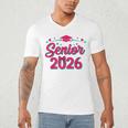 Coquette Pink Bow Senior 2026 Class Of Graduation Men's V-Neck T-Shirt