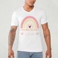 Cosmetology Instructor Cosmetologist Graduation Rainbow Men's V-Neck T-Shirt