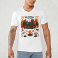 Cozy Reading Cabin Retreat Fall Bookish Autumn Cozy Reader Men's V-Neck T-Shirt