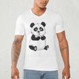 Cute Introvert Vibes – Panda Hello & Goodbye Men's V-Neck T-Shirt Cute Introvert Vibes – Panda Hello & Goodbye Men's V-Neck T-Shirt