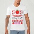Dad Of The Berry First Birthday Girl Sweet Strawberry Men's V-Neck T-Shirt Dad Of The Berry First Birthday Girl Sweet Strawberry Men's V-Neck T-Shirt