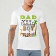 Dad Of The Birthday Boy Wild Zoo Theme Safari Party Men's V-Neck T-Shirt