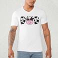 Dad Of The Birthday Girl Cow Daddy Papa Bday Matching Men's V-Neck T-Shirt