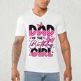 Dad Of The Birthday Girl Pink Family Birthday Girls Party Men's V-Neck T-Shirt