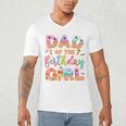 Dad Of The Birthday Ice Cream Family Matching Party Men's V-Neck T-Shirt