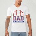 Dad Of Rookie 1st Birthday Baseball Theme Matching Party Men's V-Neck T-Shirt