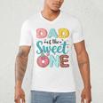 Dad Of The Sweet One 1st Birthday Girl Donut Party Men's V-Neck T-Shirt