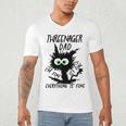 Dad Threenager Dad Daddy Of A Threenager Men's V-Neck T-Shirt Dad Threenager Dad Daddy Of A Threenager Men's V-Neck T-Shirt