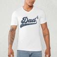 Dad4 Daddy Of 4 Kids Father Of Four Fourth Time Dad Men's V-Neck T-Shirt
