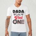 Dada Of The Fast One Car Racing Dad 1St Birthday Boy Men's V-Neck T-Shirt