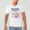 Daddy Dad First Birthday Little Rookie Baseball The Big One Men's V-Neck T-Shirt Daddy Dad First Birthday Little Rookie Baseball The Big One Men's V-Neck T-Shirt