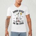 Daddy Goose On The Loose Birthday Matching Family Men's V-Neck T-Shirt Daddy Goose On The Loose Birthday Matching Family Men's V-Neck T-Shirt