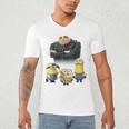 Despicable Me Minions Father's Day 1 Dad Cardboard Sign Men's V-Neck T-Shirt