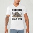Digging My Escape Route Armadillo Introvert Humor Men's V-Neck T-Shirt