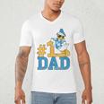 Disney Donald Duck Number One Dad Sunglasses Father's Day Men's V-Neck T-Shirt