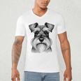 Dog Fingerprint Miniature Schnauzer Dad Mom Men's V-Neck T-Shirt