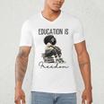 Education Is Freedom Teacher Women Books Black History Men's V-Neck T-Shirt