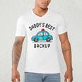 Father Son Daughter Daddy's Best Backup Father's Day Toddler Men's V-Neck T-Shirt
