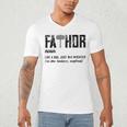Fathor Like Dad Just Way Mightier Father's Day FA-Thor Men's V-Neck T-Shirt