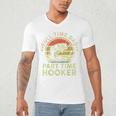 Fishing Dad Part Time Hooker Bass Fish Father Day Men's V-Neck T-Shirt