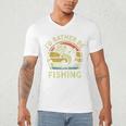 Fishing I'd Rather Be Fishing Bass Fish Dad Jokes Men's V-Neck T-Shirt
