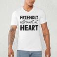 Friendly Introvert At Heart Raglan Baseball Tee Men's V-Neck T-Shirt
