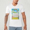 Frutiger Aero Aesthetic Rainbow Glitch Art Premium Tri-Blend Men's V-Neck T-Shirt