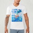 Frutiger Aero Aesthetic Tech Bubble Tea Boba Milktea Fishes Men's V-Neck T-Shirt Frutiger Aero Aesthetic Tech Bubble Tea Boba Milktea Fishes Men's V-Neck T-Shirt