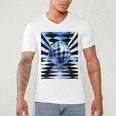 Frutiger Aero Aesthetic Tech Checkered Room Orb Sky Raglan Baseball Tee Men's V-Neck T-Shirt