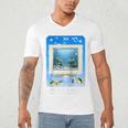 Frutiger Aero Aesthetic Tech Computer Aquarium Tarot Card Raglan Baseball Tee Men's V-Neck T-Shirt