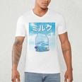 Frutiger Aero Aesthetic Tech Kawaii Milk Underwater Fishes Men's V-Neck T-Shirt Frutiger Aero Aesthetic Tech Kawaii Milk Underwater Fishes Men's V-Neck T-Shirt