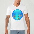 Frutiger Aero Aesthetic Tech Orb Fishes Raglan Baseball Tee Men's V-Neck T-Shirt