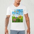 Frutiger Aero Aesthetic Tech Scenery Fishes Sunflower Raglan Baseball Tee Men's V-Neck T-Shirt Frutiger Aero Aesthetic Tech Scenery Fishes Sunflower Raglan Baseball Tee Men's V-Neck T-Shirt