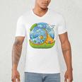 Frutiger Aero Y2K Fashion Trends Statement Piece Tech Orange Premium Men's V-Neck T-Shirt