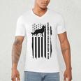 German Shepherd Dad Vintage Flag Patriotic Dog Men's V-Neck T-Shirt